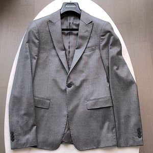 Emporio Armani Jacket - Light Gray - One Button - David Line - Virgin Wool